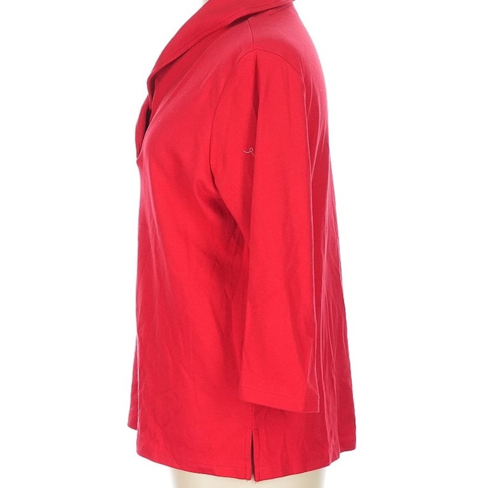 New Drapers & Damons Red Cowl Neck Classic Top 3/4 sleeves M Med - Picture 3 of 9